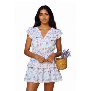 LoveShackFancy x Target Small Lou in Purple Floral Double Ruffle Tiered Dress